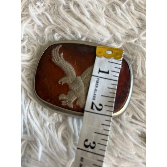 Vintage American Eagle Belt Buckle Leather Metal Hand Tooled - Picture 5 of 5